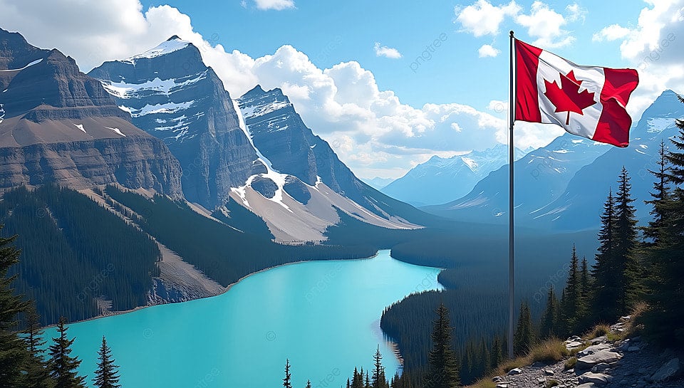 Hình nền Nền Cờ Canada Mang Tính Biểu Tượng Tăng Vọt Trên Hồ Nước Hoa Màu  Ngọc Lam Và Những Ngọn Núi Hùng Vĩ Nền, Canada, Cờ Canada, Lá Phong  Background Vector